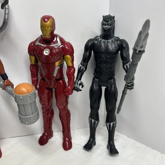 🔥Lot Of 6 - Action Figures 12” 1 Tune Square, 2 Captain, 1 Iron Man, 1 Panther - Picture 5 of 5
